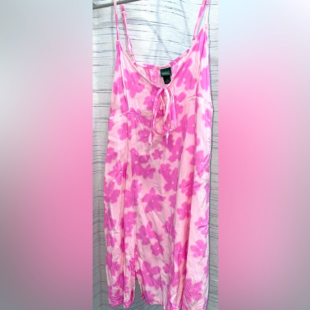 Bright pink babydoll dress